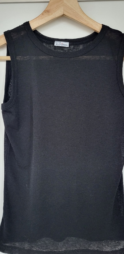 90s Y2K Throwback                         Black Sheer Sleeveless Tank